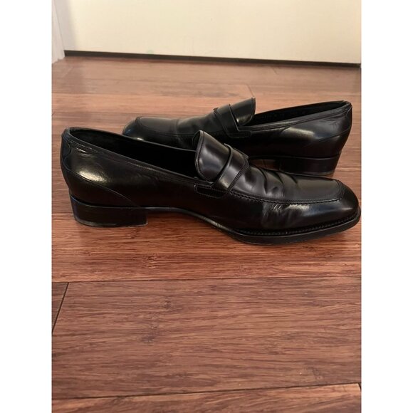 Salvatore Ferragamo Men's Black Leather Horse Bit Buckle Loafers - Size 10.5 - Picture 14 of 14